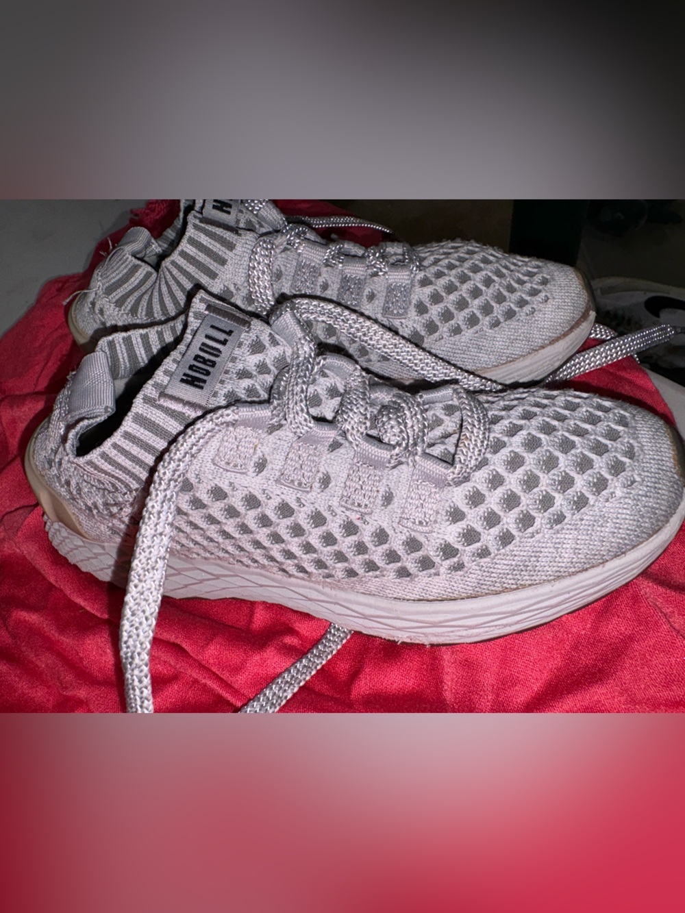 Hobull Light Gray Knit Sneakers